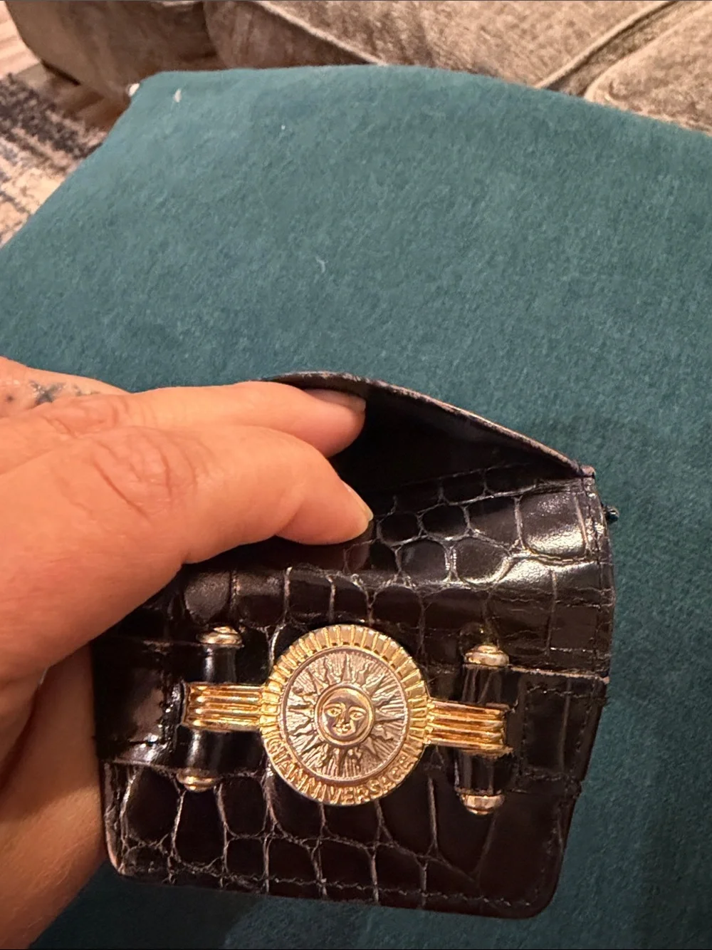 Versace croc embossed